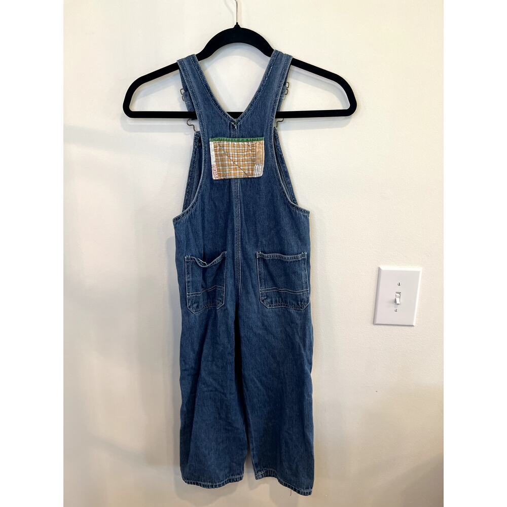 Vintage John Deere Patchwork Denim Overalls Girls Size 6 Cottagecore Farmcore - Picture 2 of 7